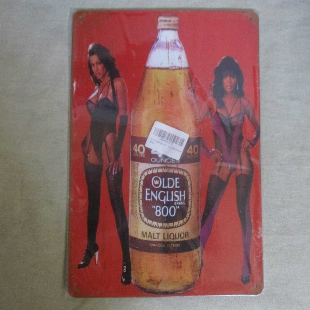 8"X12" OLDE ENGLISH "800" MALT LIQUOR Metal Sign